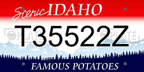 T35522Z Idaho License Plate