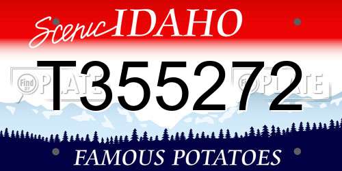 T355272 Idaho License Plate