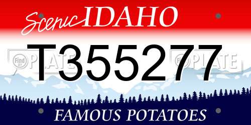 T355277 Idaho License Plate