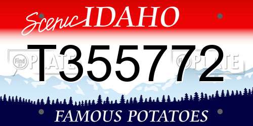 T355772 Idaho License Plate