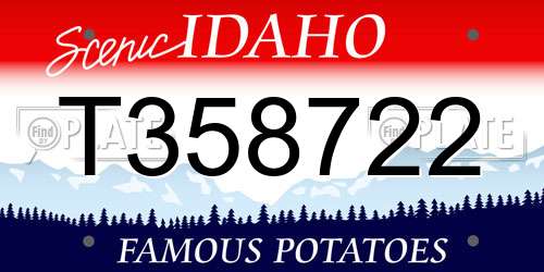 T358722 Idaho License Plate