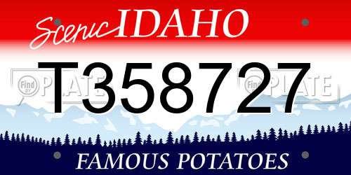 T358727 Idaho License Plate