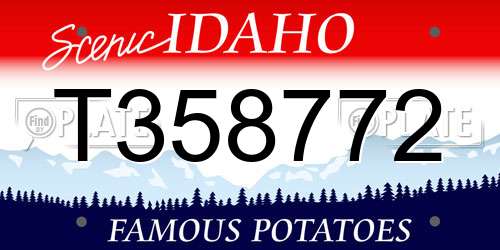 T358772 Idaho License Plate