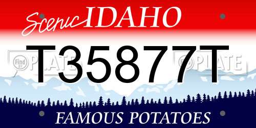 T35877T Idaho License Plate