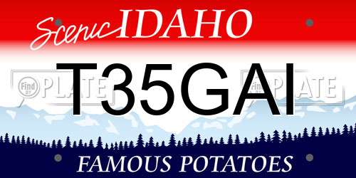 T35GAI Idaho License Plate