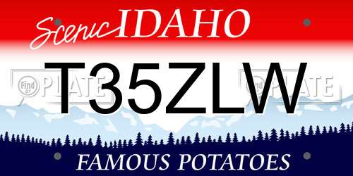 T35ZLW Idaho License Plate
