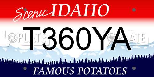 T360YA Idaho License Plate