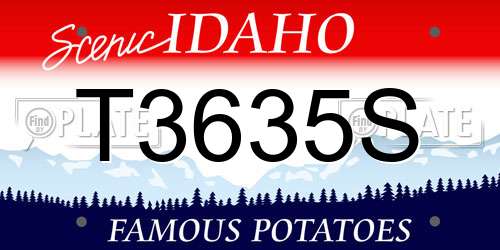 T3635S Idaho License Plate