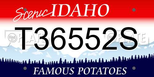 T36552S Idaho License Plate