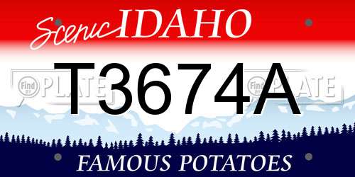 T3674A Idaho License Plate