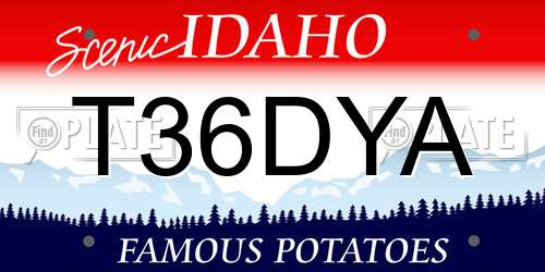 T36DYA Idaho License Plate