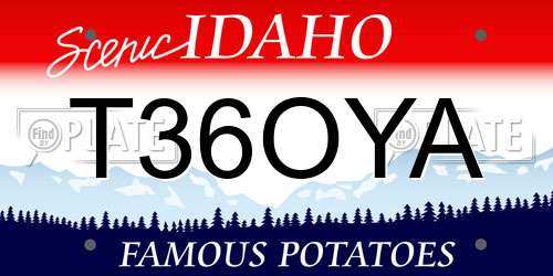 T36OYA Idaho License Plate