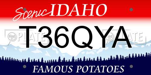 T36QYA Idaho License Plate