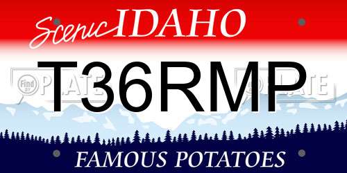 T36RMP Idaho License Plate
