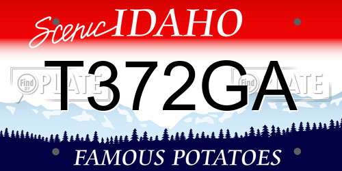 T372GA Idaho License Plate