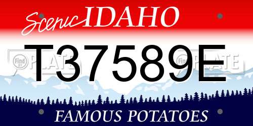 T37589E Idaho License Plate