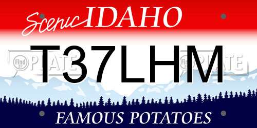 T37LHM Idaho License Plate