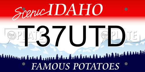 T37UTD Idaho License Plate
