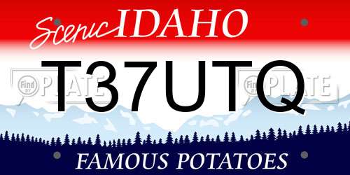 T37UTQ Idaho License Plate