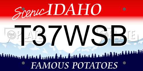 T37WSB Idaho License Plate