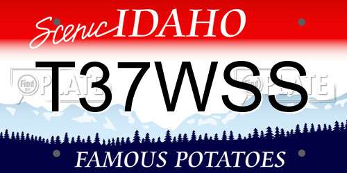 T37WSS Idaho License Plate