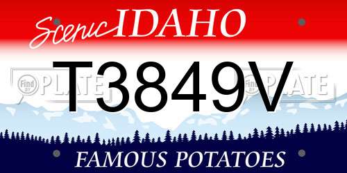 T3849V Idaho License Plate