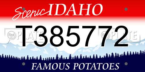 T385772 Idaho License Plate