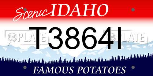 T3864I Idaho License Plate