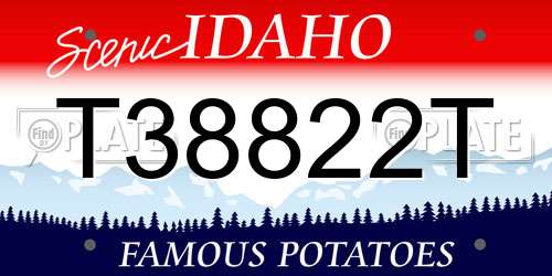 T38822T Idaho License Plate