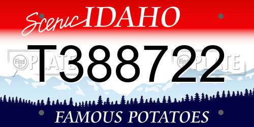 T388722 Idaho License Plate