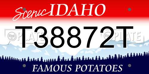 T38872T Idaho License Plate