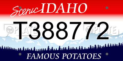 T388772 Idaho License Plate