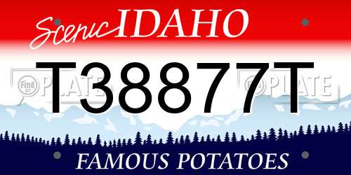 T38877T Idaho License Plate