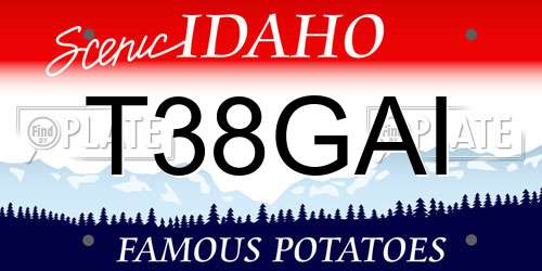 T38GAI Idaho License Plate