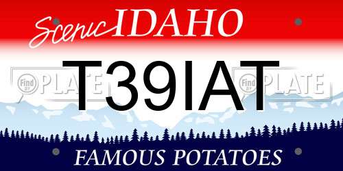 T39IAT Idaho License Plate