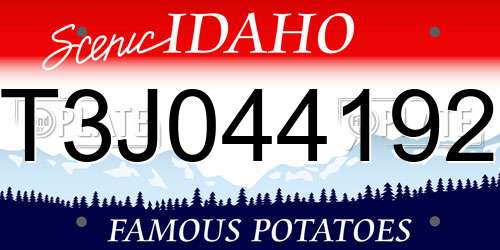 T3J044192 Idaho License Plate