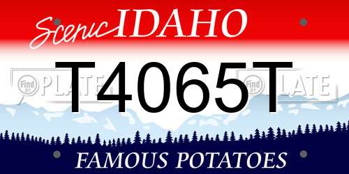 T4065T Idaho License Plate