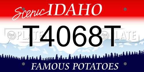 T4068T Idaho License Plate