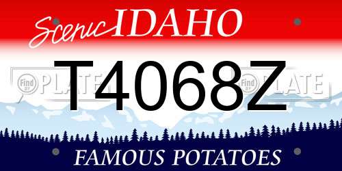 T4068Z Idaho License Plate