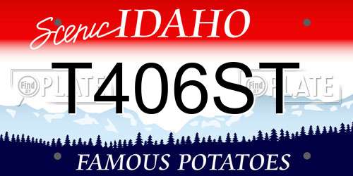 T406ST Idaho License Plate