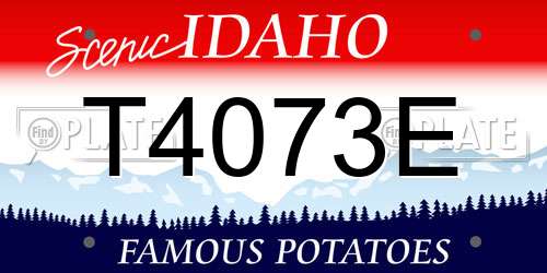 T4073E Idaho License Plate
