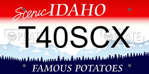 T40SCX Idaho License Plate