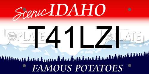 T41LZI Idaho License Plate