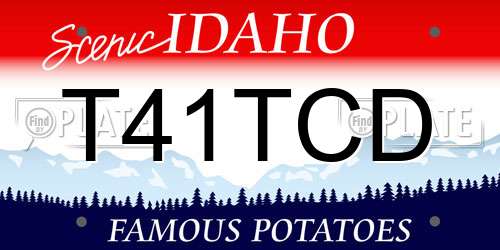 T41TCD Idaho License Plate