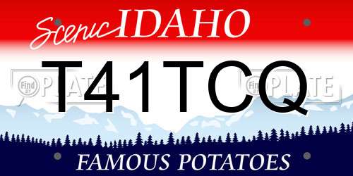 T41TCQ Idaho License Plate