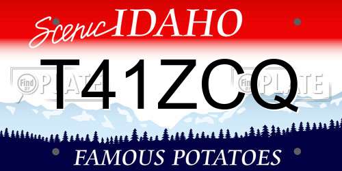 T41ZCQ Idaho License Plate