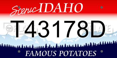 T43178D Idaho License Plate