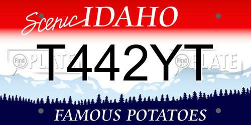 T442YT Idaho License Plate