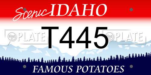 T445 Idaho License Plate