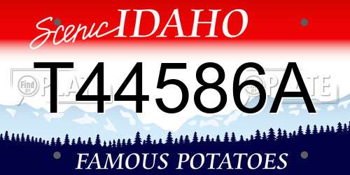 T44586A Idaho License Plate